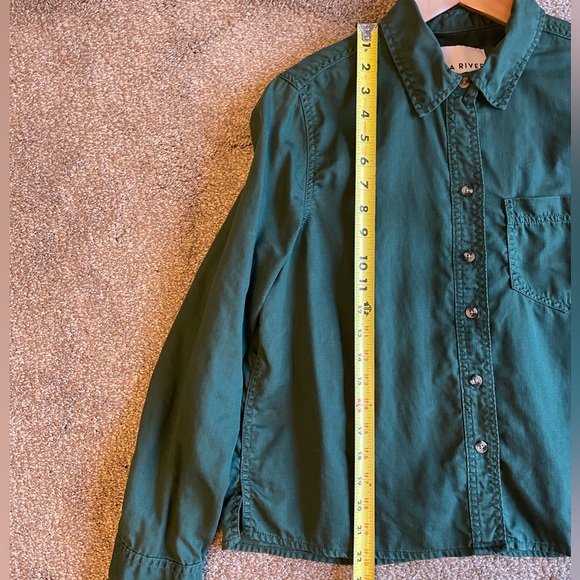 Lola River Women’s Green Button Down Shirt Size S 100% Tencel Eco Friendly - Picture 9 of 9